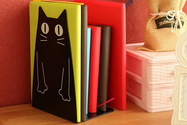 卡通猫书挡书架