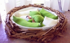 可睡在里面的巨大鸟巢床